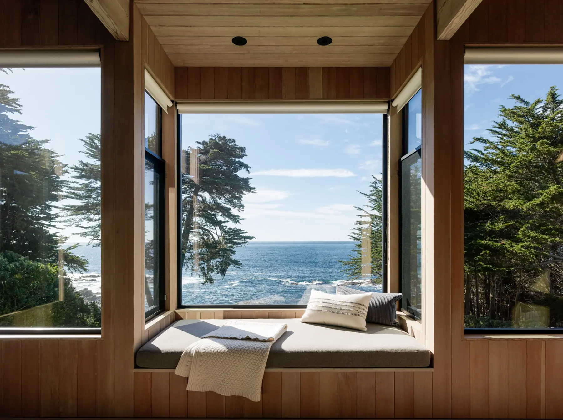 Window seat overlooking pacific ocean at Sea Ranch